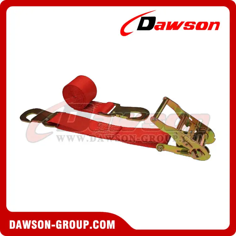 2'' x 8' Red Ratchet Strap with Flat Snap Hooks - Dawson Group - china manufacturer supplier