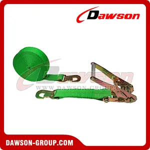 2 inch 30 feet GREEN Ratchet Strap with Flat Snap Hook