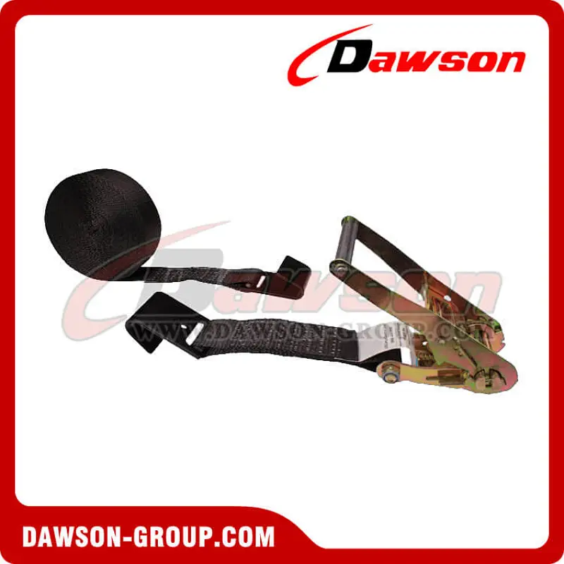 2 inch 30 feet BLACK Ratchet Strap with Black Flat Hook