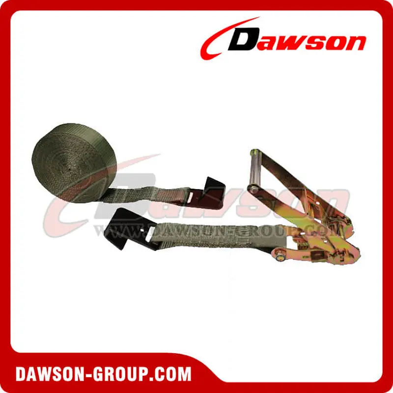 2 inch 30 feet OLIVE DRAB Ratchet Strap with Black Flat Hook