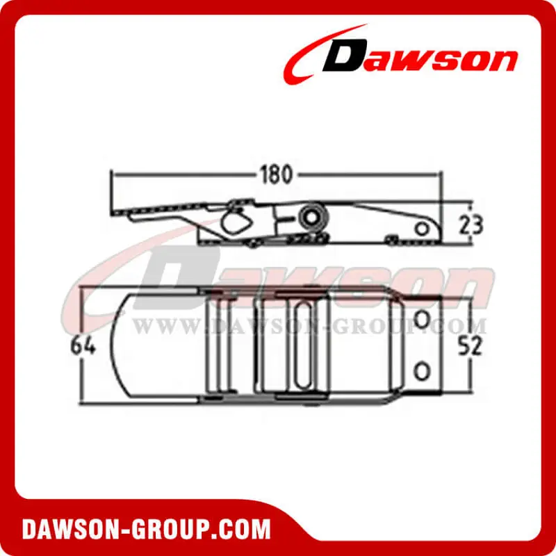 DSOUB 5006 BS 1760Lbs/800KG 2 inch Stainless Steel Overcenter Buckle for 50MM Webbing
