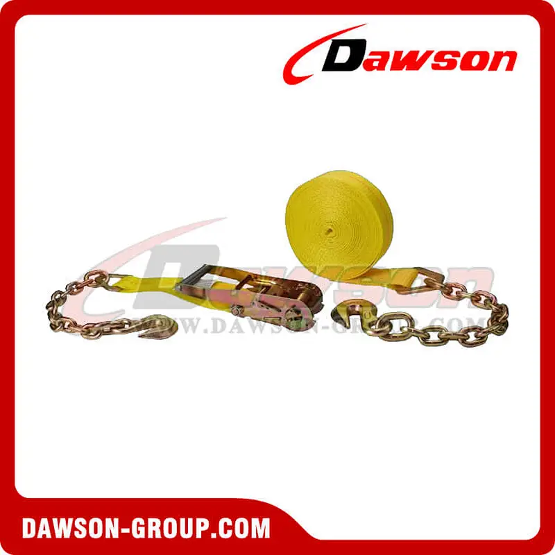 2 inch 30 feet Ratchet Strap with Chain Extension