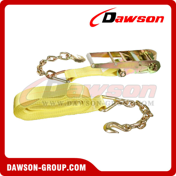 3''X27' Ratchet Strap With Chain Extension- china manufacturer supplier - Dawson Group