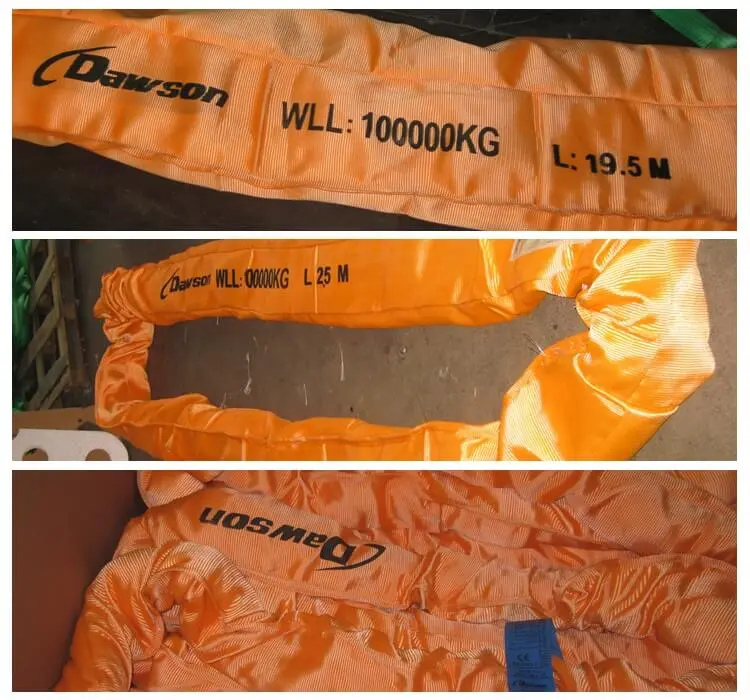 WLL 100T Polyester Round Slings - Dawson Group Ltd. - China Manufacturer, Supplier, Factory WLL 100T Polyester Round Slings - Dawson Group Ltd. - China Manufacturer, Supplier, Factory