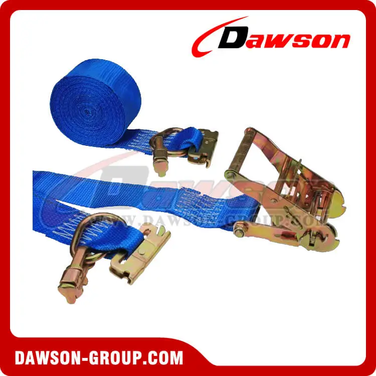 2'' x 20' BLUE E Track Ratchet Straps with Double Stud Fittings- china manufacturer supplier - Dawson Group