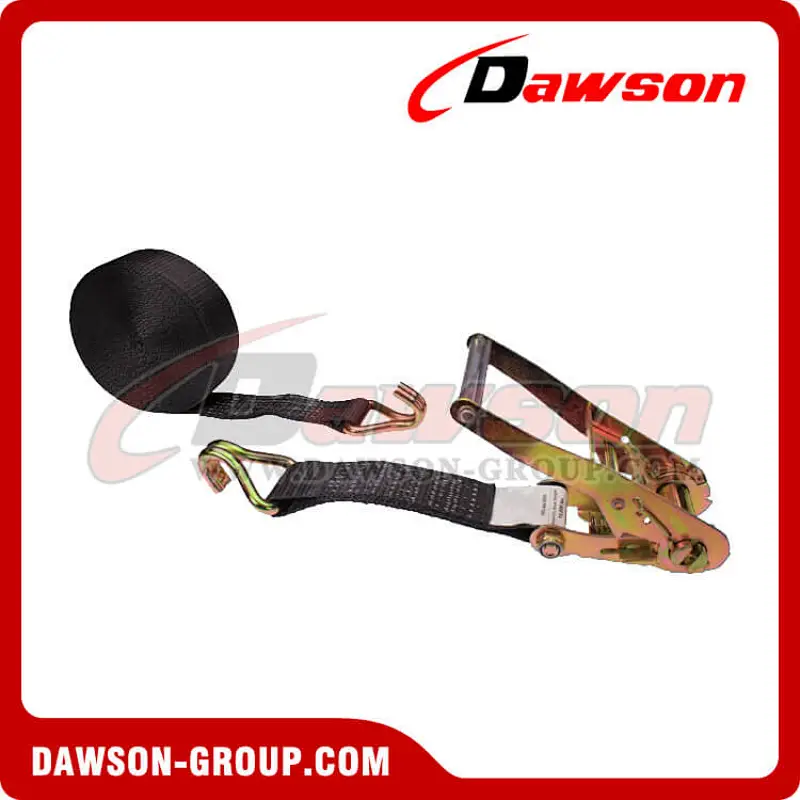 2 inch 30 feet BLACK Ratchet Strap with Double J Hook