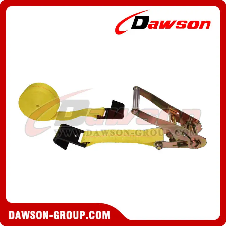 2'' x 18' YELLOW Ratchet Strap with Black Flat Hook- china manufacturer supplier - Dawson Group