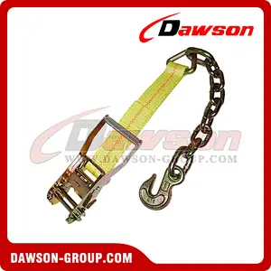 2 inch Ratchet Strap Short End with Chain and Hook