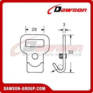 DSFH25151 B/S 1500KG/3300LBS 25mm Flat Hook