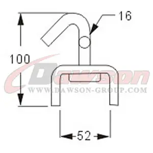DSWH021 BS 5000KG / 11000LBS 50mm Swivel J Hooks
