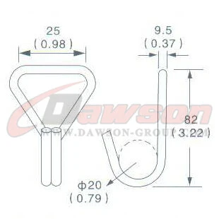 Drawing of DG-H003 1_5'' Double J Hook, 35MM 38MM Double J Hook,2000kgs - Dawson Group Ltd. - China Manufacturer, Supplier, Factory