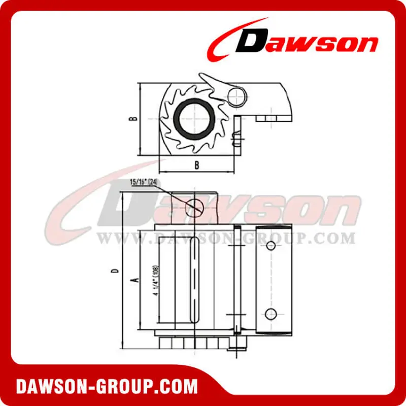 Portable Winch - Bottom or Side Mounted - Flatbed Truck Winches for Cargo Lashing Straps