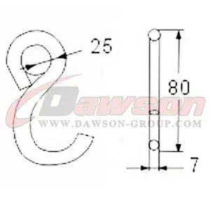 DSWHS015 BS 600KG  1320LBS S Hook With Plastic Coating