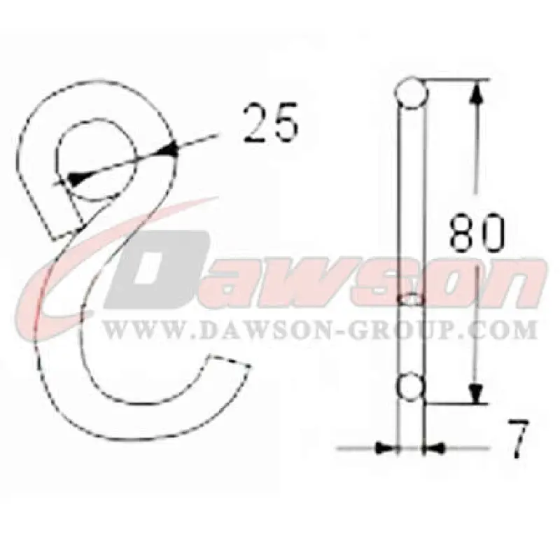 DSWHS015 BS 600KG  1320LBS S Hook With Plastic Coating