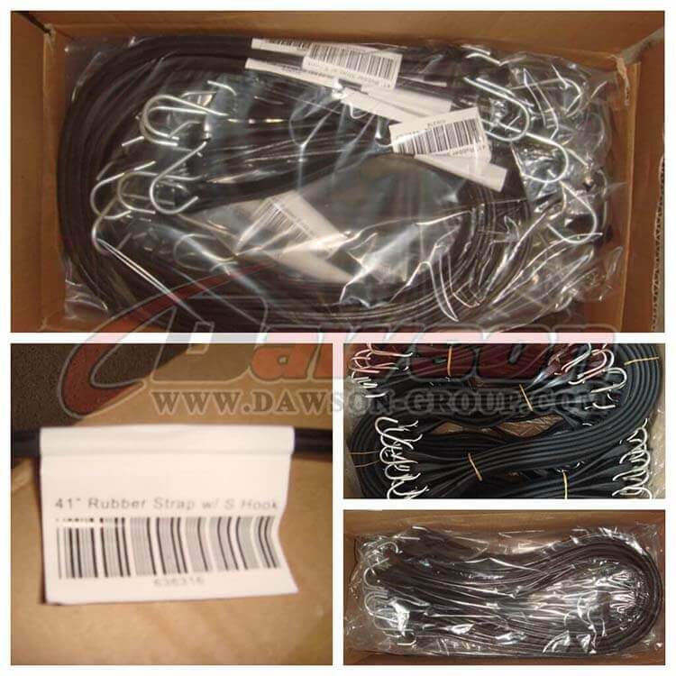 41 inch Rubber Tie Down Strap with S Hook - China Manufacturer Supplier Factory
