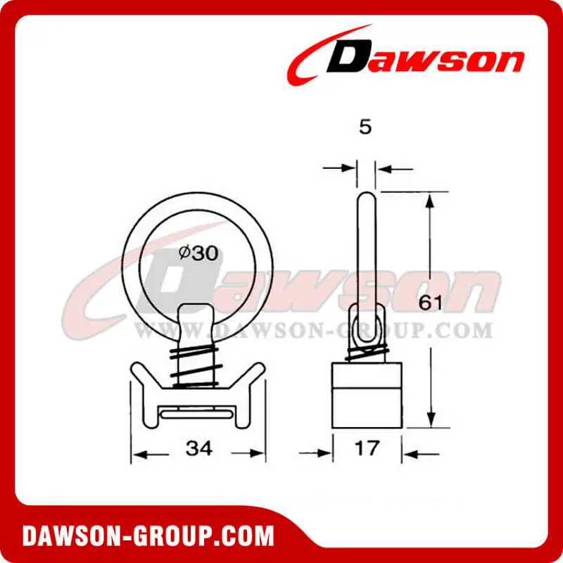 DSSSF29 BS 1800KG3960LBS Single Stud Fitting