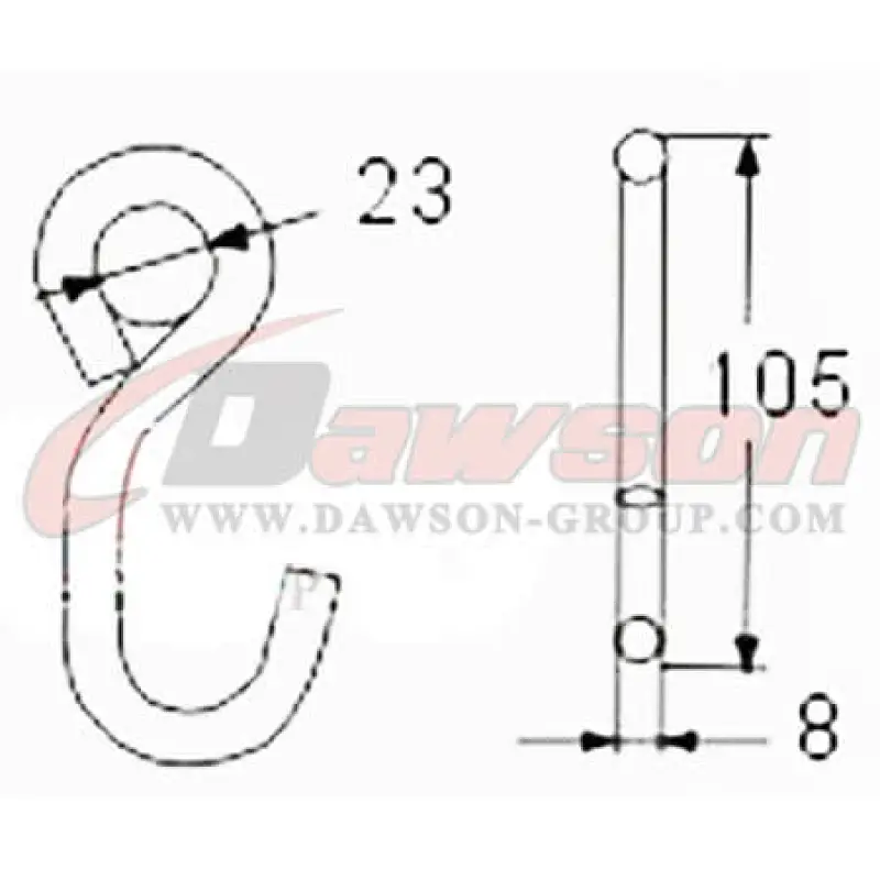 DSWHS011 BS 800KG / 1750LBS S Hook With Plastic Coating