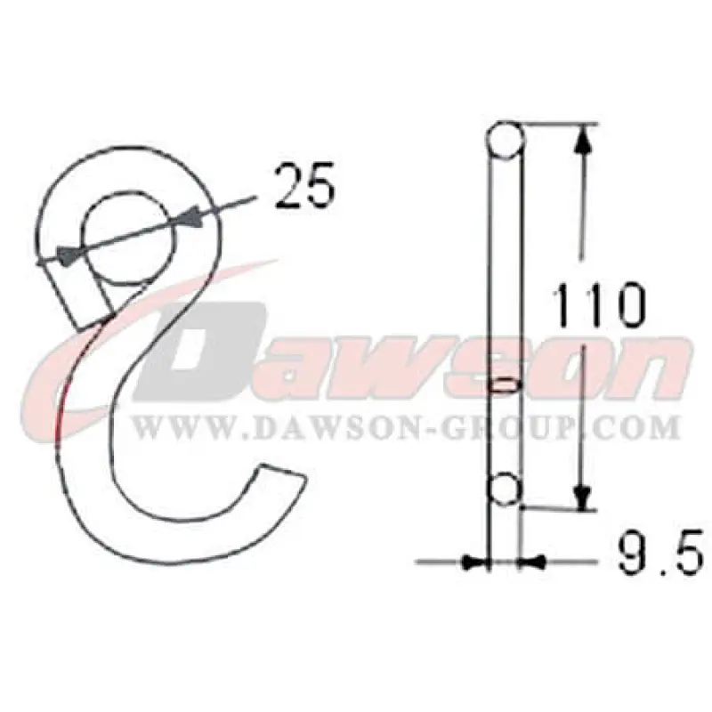 DSWHS007 BS 1250KG  2700LBS S Hook With Plastic Coating