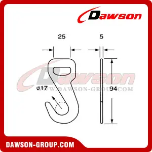 DSNH2501 B/S 2000KG/4400LBS Flat Hook for Webbing Sling