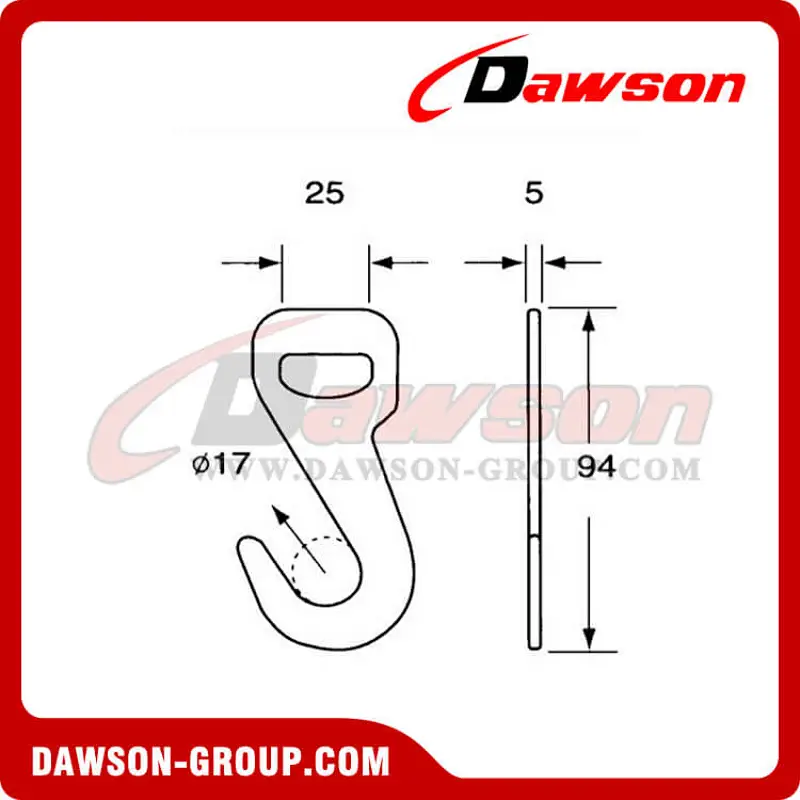 DSNH2501 B/S 2000KG/4400LBS Flat Hook for Webbing Sling