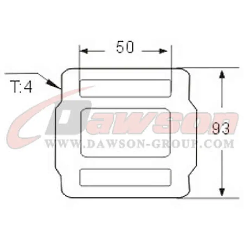 DSWH040 BS 5000KG / 11000LBS Yellow Zinc Plated One Way Lashing Buckle