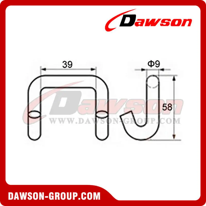 WH3810 BS 3000KG6600LBS 1.5 inch Claw Hook