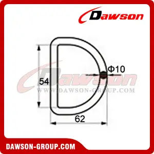 DR5030 BS 3000KG6600LBS 2 Zinc Plated D Rings