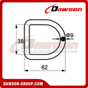 DR5000 BS 1500KG3300LBS 1.5 Zinc Plated Forged Steel D-Rings