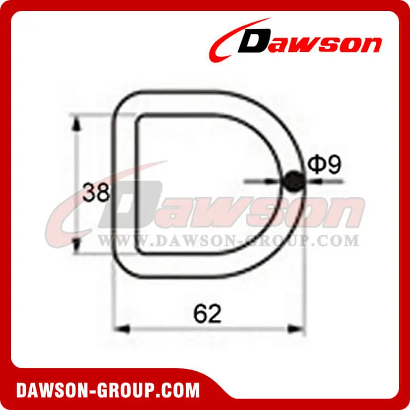 DR5000 BS 1500KG3300LBS 1.5 Zinc Plated Forged Steel D-Rings