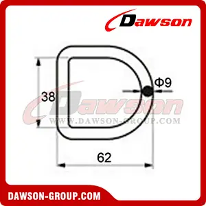 DR5000 BS 1500KG3300LBS 1.5 Zinc Plated Forged Steel D-Rings