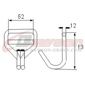 DSWH016 BS 5000KG  11000LBS 50mm Double J Hooks