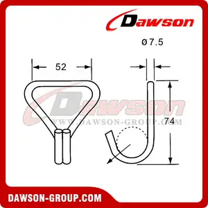DSWH50201 B/S 2000KG/4400LBS Wire Hook