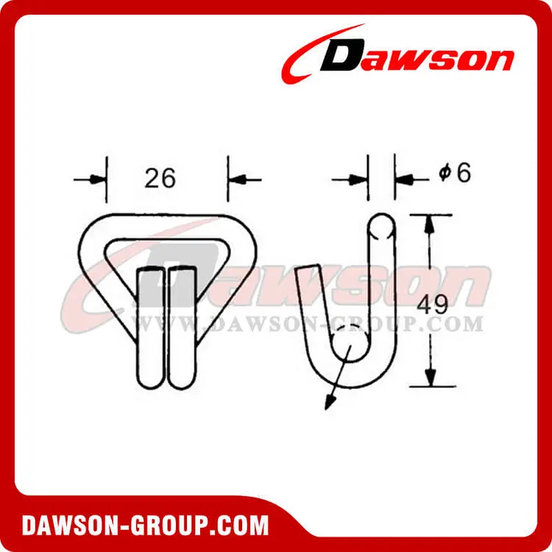 DSWH50501 B/S 5000KG/11000LBS Wire Hook