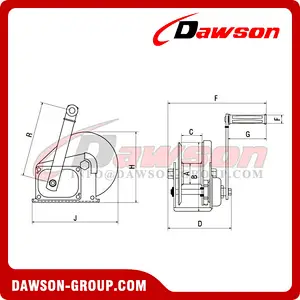 DSHW-C Type 1200lbs, 1800lbs, 2600lbs Truck Hand Winch (Portable Winch) for Pulling