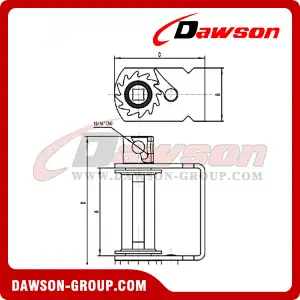 Notched Sliding Winch - Three Bars - Flatbed Truck Winches for Cargo Lashing Straps