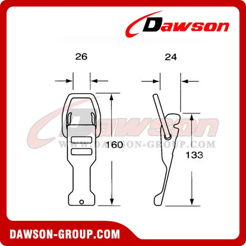 DSPB25151 B/S 1500KG/3300LBS Paddle Buckle