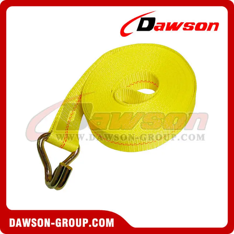 2 inch 27 feet Winch Strap with Wire Hooks