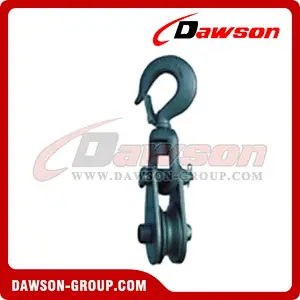 DS-B162 Blue Steel Snatch Block With Loose Hook