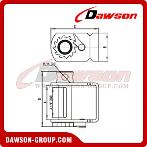 Notched Sliding Winch - Flatbed Truck Winches for Cargo Lashing Straps