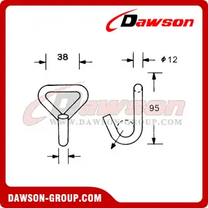 DSJH35201 BS 1500KG3300LBS 35mm Single J Hook