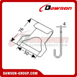 DSFH50151 BS 1500KG/3300LBS 50mm Flat Hook