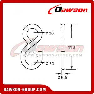 DSSH25081 BS 1500KG3300LBS Stainless Steel S Hook