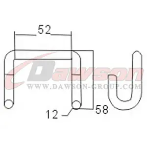 DSWH026 BS 5000KG / 11000LBS Double Claw Hooks