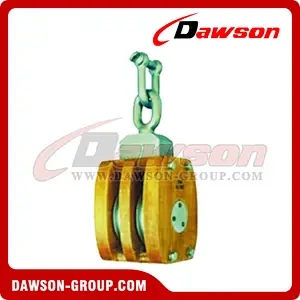 DS-B141 JIS Ship's Wooden Block Double With Shackle