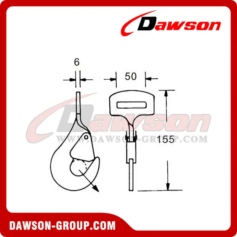 DSTW50501 B/S 5000KG/11000LBS Twisted Hook