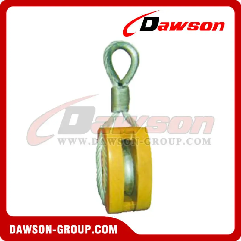 DS-B143 Nylon Rope Wooden Block Single Wheel