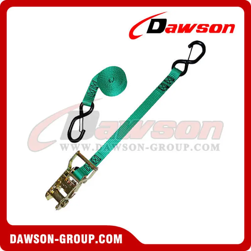 1 inch Ratchet Strap with Safety Latch S-Hooks