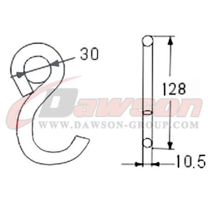 DSWHS004 BS 1500KG  3300LBS S Hook With Plastic Coating