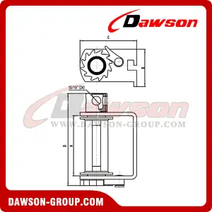 Double L Sliding Winch - Three Bars - Flatbed Truck Winches for Cargo Lashing Straps