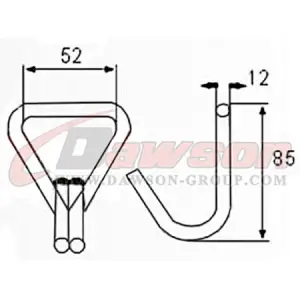 DSWH060 BS 2000KG  4400LBS 50mm Double J Hook
